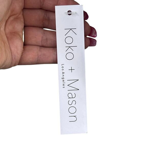 Koko + Mason Knit Cardigan Sweater L Blazer Ivory Silver Pockets Coquette Luxury - Picture 6 of 10